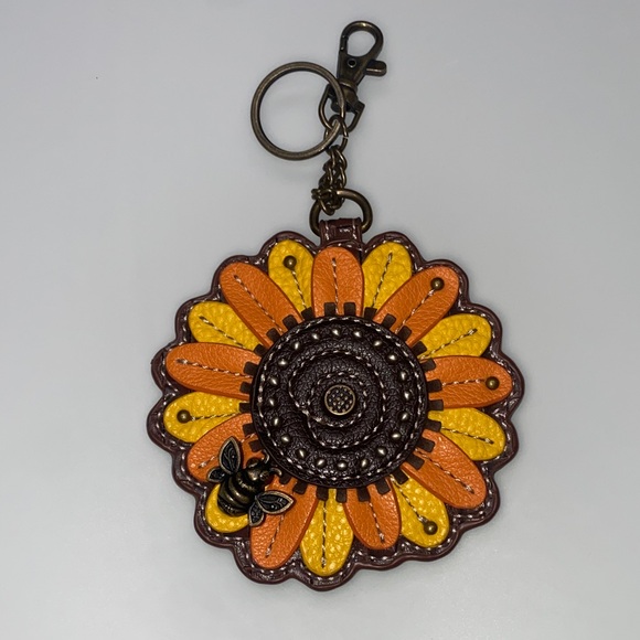 Chala Handbags - Chala sunflower & bee keychain